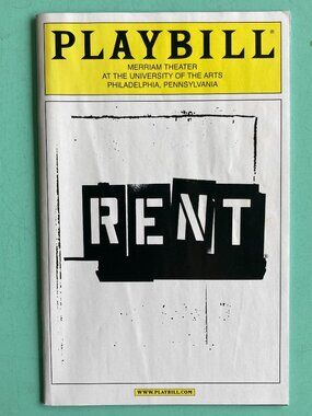 Rent Tour Playbill Bryce Ryness Jed Resnick Matthew Hydzik PHILADELPHIA PA 2006